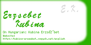 erzsebet kubina business card